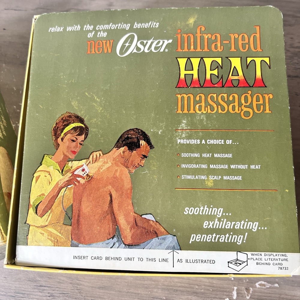 Oster Infra-Red Heat Massager Vintage Mid Century COMPLETE SET Tested, Works! - Picture 9 of 14
